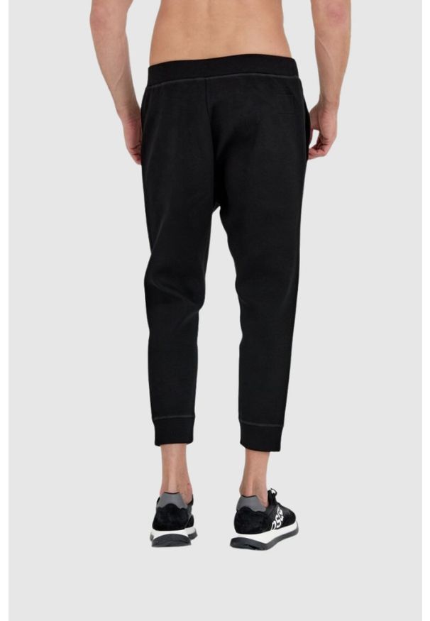 DSQUARED2 Czarne męskie spodnie ibra black on black, Rozmiar S. Kolor: czarny. Materiał: wiskoza