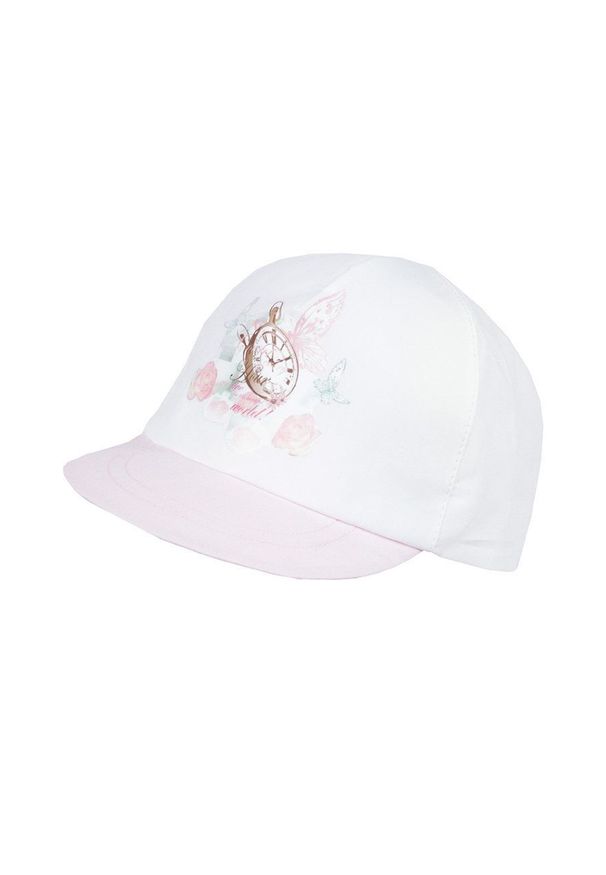 Jamiks czapka dziecięca Calla kolor różowy z aplikacją. Kolor: różowy. Wzór: aplikacja