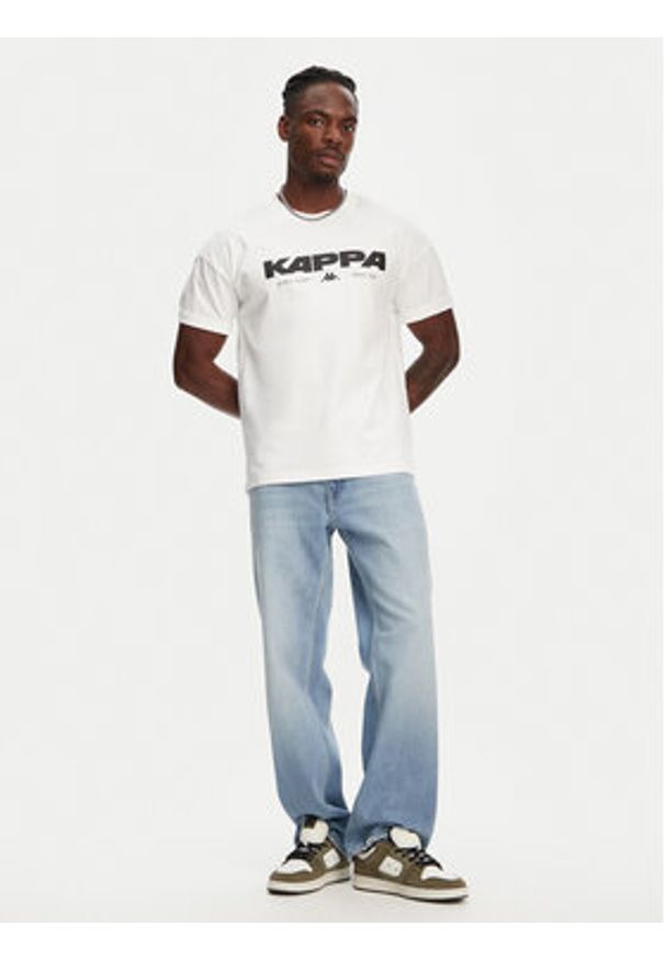 Kappa T-Shirt Nhisso 351S5MW Biały Regular Fit. Kolor: biały. Materiał: bawełna
