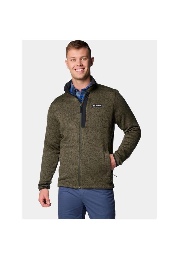 columbia - Bluza Polarowa Męska Columbia Sweater Weather. Typ kołnierza: polo. Kolor: zielony. Materiał: polar. Sport: turystyka piesza