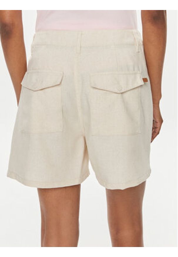 Pepe Jeans Szorty materiałowe Tilly PL801093 Écru Regular Fit. Materiał: len, bawełna
