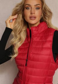 Renee - Czerwona Pikowana Kamizelka z Zasuwanymi Kieszeniami Miwesa. Kolor: czerwony #4