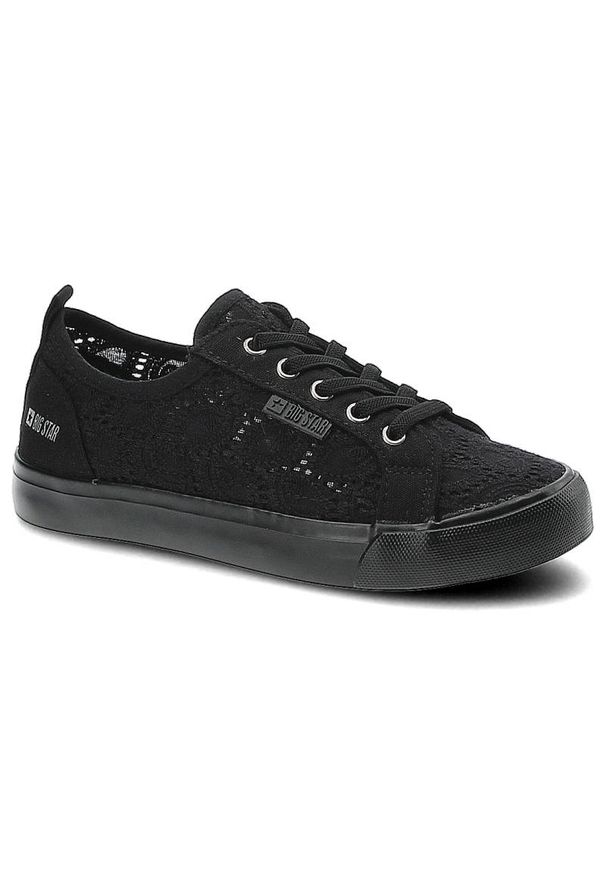 Big-Star - Czarne Trampki Big Star Dziecięce Buty Wsuwane. Okazja: na co dzień. Zapięcie: bez zapięcia. Kolor: czarny. Materiał: skóra, materiał, guma. Szerokość cholewki: normalna. Wzór: aplikacja. Styl: casual