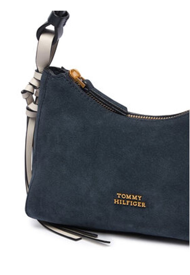 TOMMY HILFIGER - Tommy Hilfiger Torebka Th Statement Mini Should Bag Sue AW0AW18823 Brązowy. Kolor: brązowy. Materiał: skórzane, zamszowe