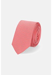 Lancerto - Krawat Czerwony Wzór Geometryczny. Kolor: czerwony. Materiał: mikrofibra. Wzór: geometria #1