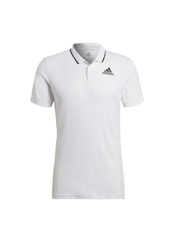 Adidas - Polo adidas Tennis Freelift. Typ kołnierza: polo. Kolor: biały. Materiał: tkanina. Sport: tenis, fitness