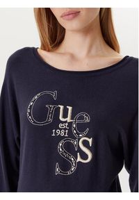 Guess Sweter W5YR22 Z2NQ2 Granatowy Regular Fit. Kolor: niebieski. Materiał: wiskoza #3