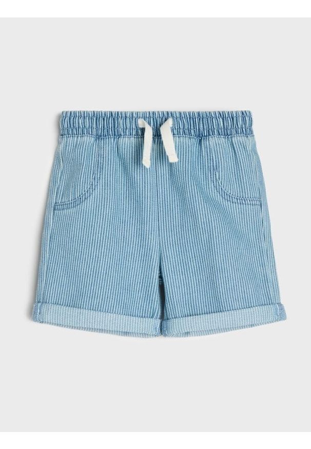 Sinsay - Szorty jeansowe z domieszką wiskozy - niebieski. Kolor: niebieski. Materiał: jeans, wiskoza