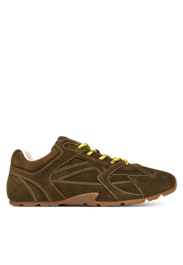 Nokwol Sneakersy Atlas Khaki. Kolor: brązowy. Materiał: zamsz, skóra