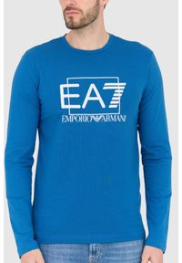 EA7 Emporio Armani - EA7 Longsleeve niebieski. Kolor: niebieski. Długość rękawa: długi rękaw. Długość: długie