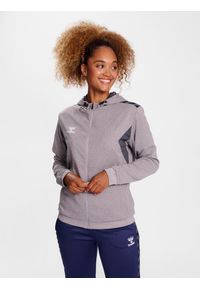 Bluza damska sportowa Hummel Authentic Poly Zip Hoodie Woman. Typ kołnierza: kaptur. Kolor: szary