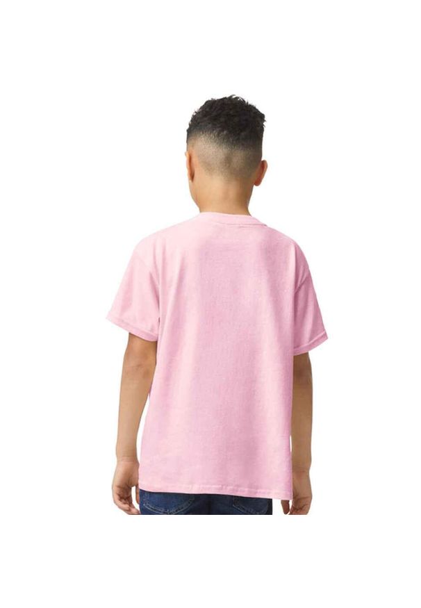 GILDAN - Koszulka Dziecięca Z Grubej Bawełny. Kolor: różowy. Materiał: bawełna. Sport: turystyka piesza