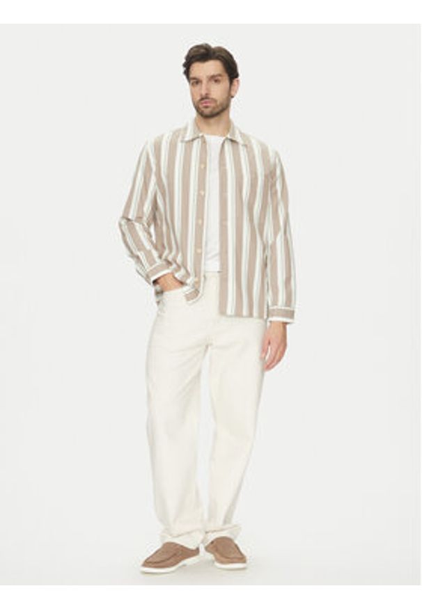 Marc O'Polo Koszula 522 7348 74184 Beżowy Relaxed Fit. Typ kołnierza: polo. Kolor: beżowy. Materiał: bawełna