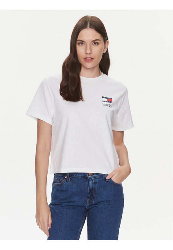 Tommy Jeans T-Shirt Graphic DW0DW17365 Biały Boxy Fit. Kolor: biały. Materiał: bawełna