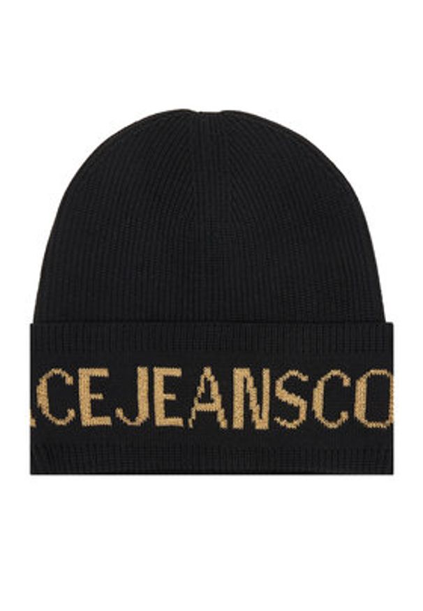 Versace Jeans Couture Czapka Big Beanie 79YAZK40 Czarny. Kolor: czarny. Materiał: wełna, materiał