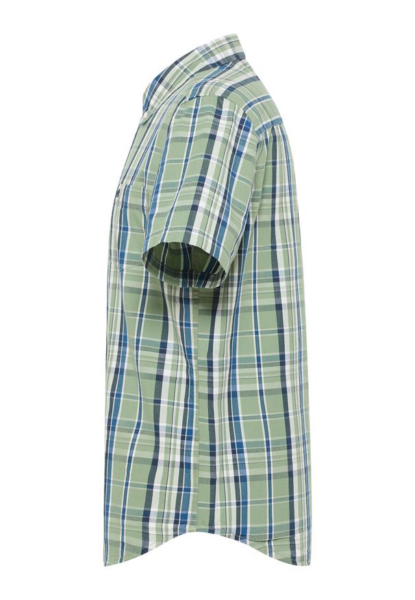 Mustang - MĘSKA KOSZULA W KRATKĘ MUSTANG Baltimore S/S Check Greenish 1014771 12554. Wzór: kratka