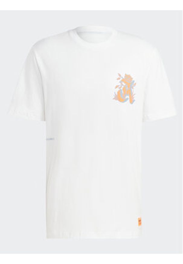 Adidas - adidas T-Shirt Graphic Glide T-Shirt IB1403 Biały Loose Fit. Kolor: biały. Materiał: bawełna
