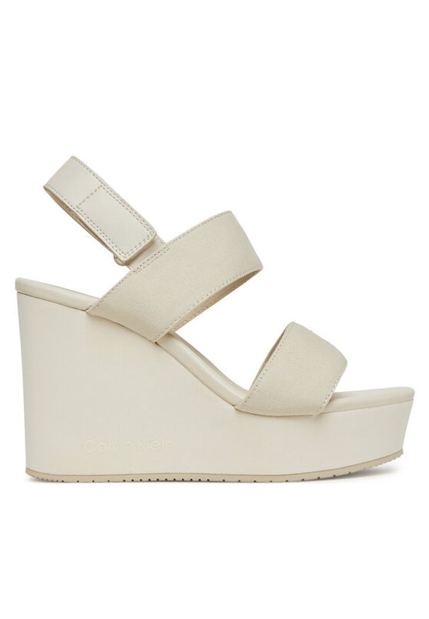 Calvin Klein Jeans Sandały Wedge Sandal Webbing In YW0YW01790 Szary. Kolor: szary. Materiał: materiał
