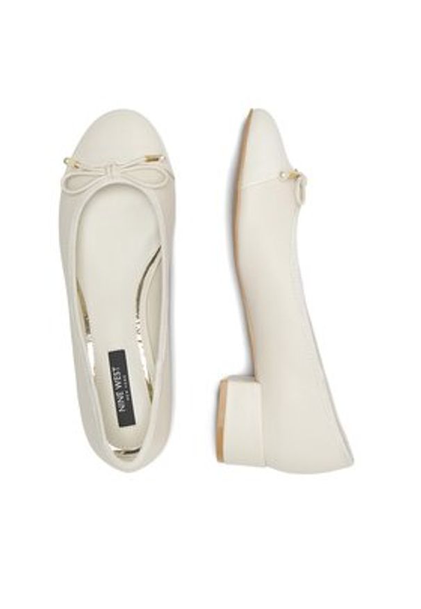 Nine West Baleriny WFA2608-1 Beżowy. Kolor: beżowy. Materiał: skóra