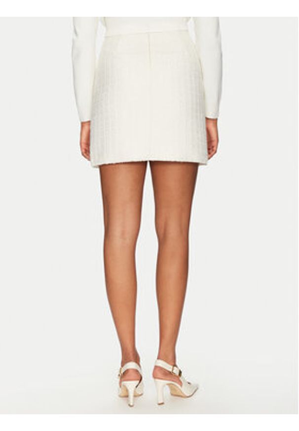 Morgan Spódnica mini 251-JABI Écru Slim Fit. Materiał: syntetyk