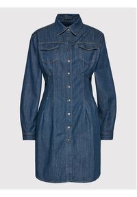 Sisley Sukienka jeansowa 4HYRLV00O Granatowy Regular Fit. Kolor: niebieski. Materiał: jeans, bawełna #3