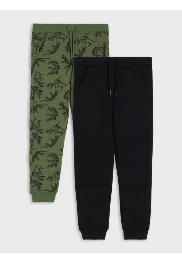 Sinsay - Spodnie slim z motywem dinozaurów 2 pack - czarny. Kolor: czarny