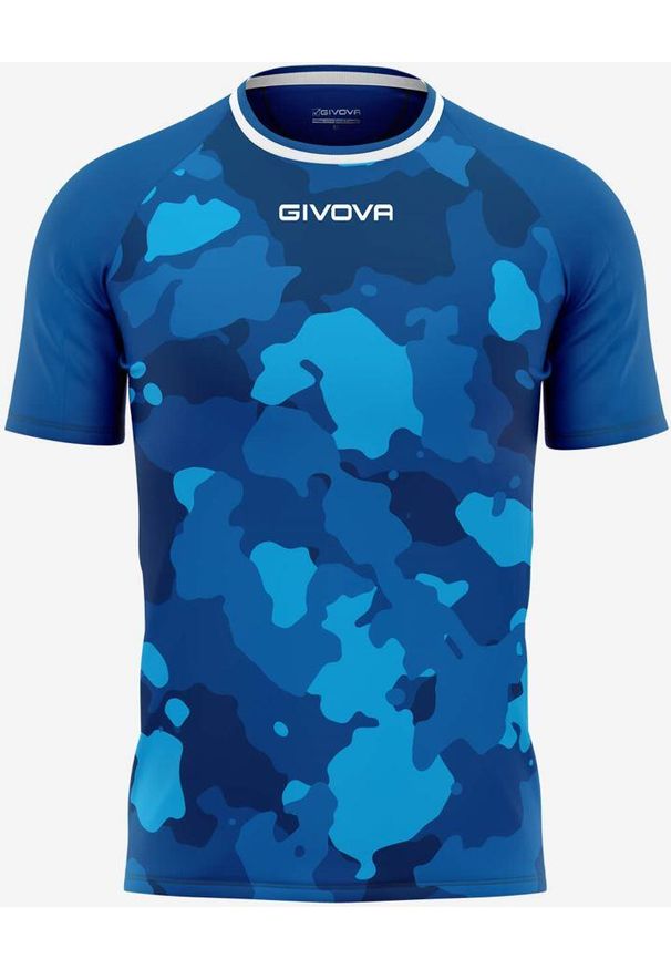 Givova Army T-Shirt Azzurro-Turchese z Bawełny. Kolor: niebieski, wielokolorowy, zielony, brązowy. Materiał: poliester. Wzór: haft, nadruk. Sport: fitness, piłka nożna