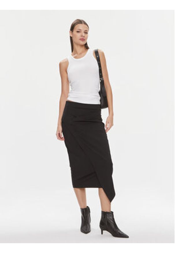 Calvin Klein Spódnica ołówkowa Stretch Jersey Midi Skirt K20K206808 Czarny Slim Fit. Kolor: czarny. Materiał: syntetyk