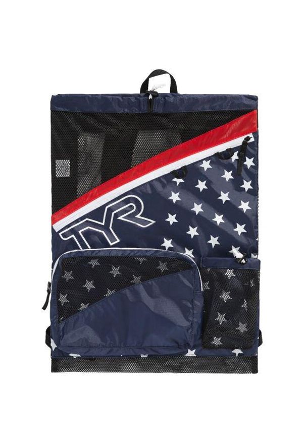 Worek na basen TYR Team Elite Mesh Backpack Red Navy. Kolor: wielokolorowy. Materiał: mesh