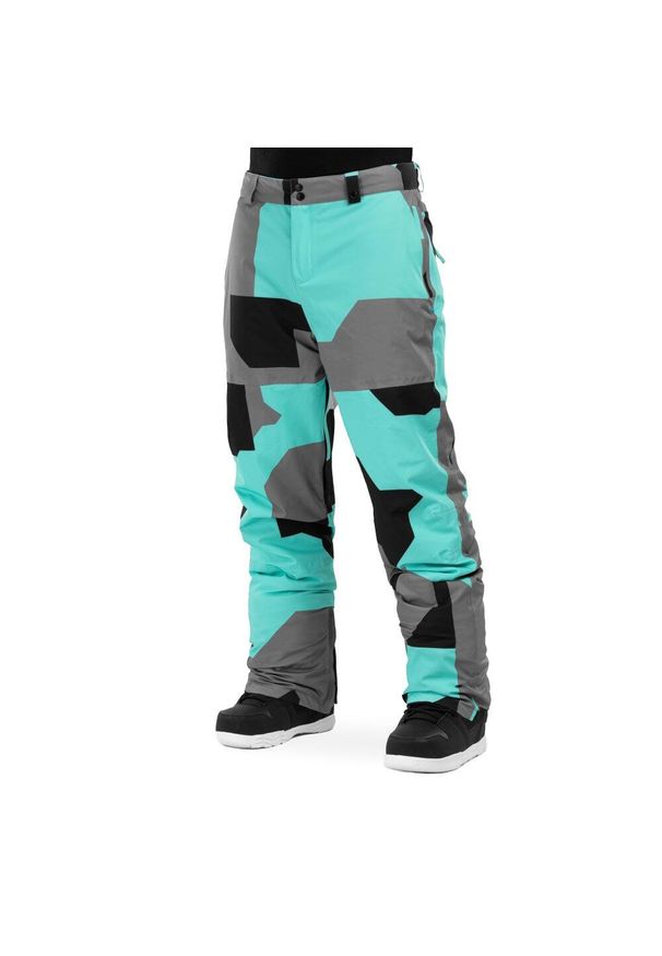 SIROKO - Męskie spodnie snowboardowe Sporty zimowe Siroko Sleet. Kolor: szary, niebieski, wielokolorowy. Sezon: zima. Sport: snowboard