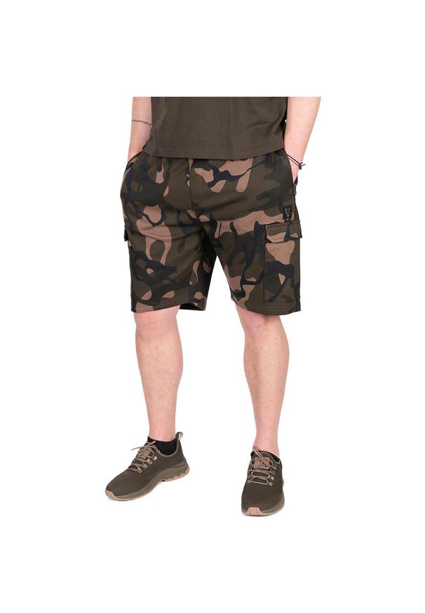 FOX - Spodenki Szorty Wędkarskie Męskie Fox Lw Camo Jogger Shorts. Kolor: wielokolorowy, zielony, brązowy. Długość: krótkie. Sezon: lato