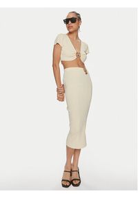 Patrizia Pepe Spódnica ołówkowa 2G0974/K021-W362 Écru Modern Slim Fit. Materiał: wiskoza