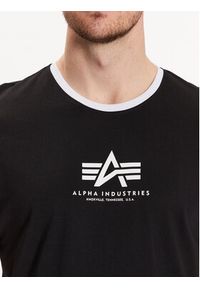 Alpha Industries T-Shirt Basic T Contrasts 106501 Czarny Regular Fit. Kolor: czarny. Materiał: bawełna