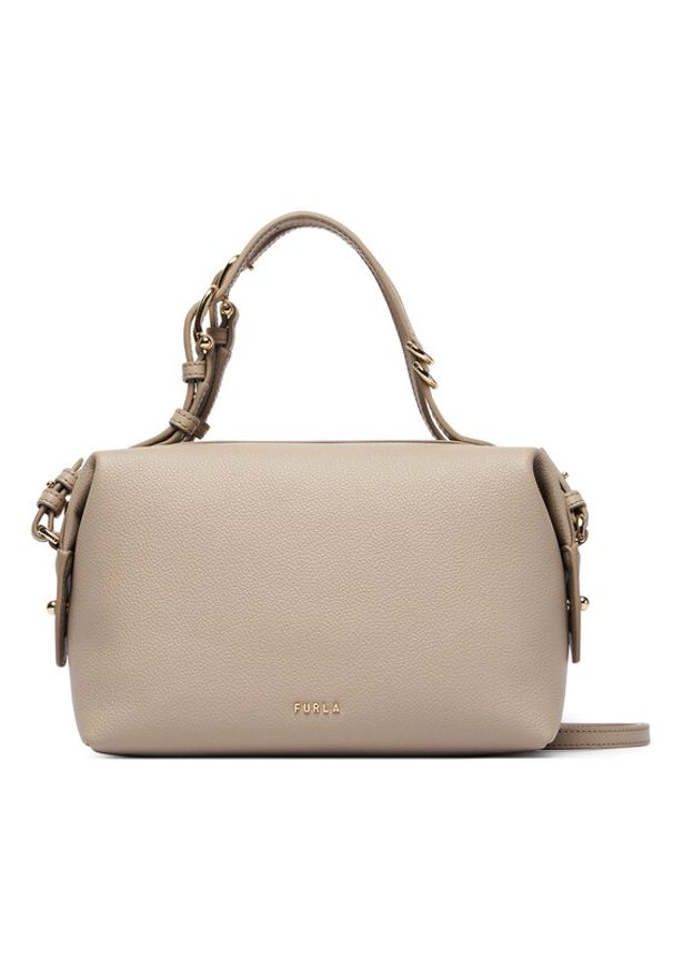 Furla Torebka Double Mini WE00870 BX3036 KH 4488S Beżowy. Kolor: beżowy. Materiał: skórzane