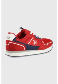 U.S. Polo Assn. sneakersy kolor czerwony. Nosek buta: okrągły. Zapięcie: sznurówki. Kolor: czerwony. Materiał: guma #4