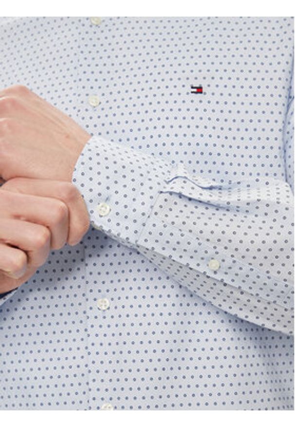 TOMMY HILFIGER - Tommy Hilfiger Koszula Circle MW0MW34649 Błękitny Slim Fit. Kolor: niebieski. Materiał: bawełna