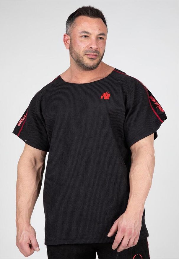 GORILLA WEAR - Buffalo Stary trening szkolny Top - Czarny/Czerwony. Kolor: czerwony, wielokolorowy, czarny. Sport: fitness