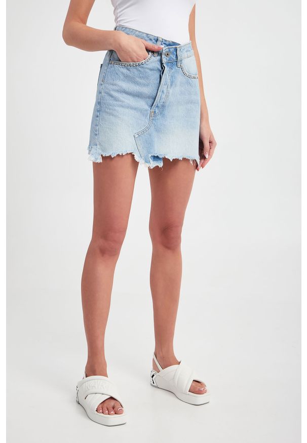 Liu Jo - Spódnica jeansowa LIU JO. Materiał: jeans. Wzór: aplikacja