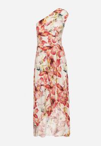 Born2be - Czerwona Wiskozowa Kwiatowa Sukienka o Asymetrycznym Kroju Lironia. Okazja: na co dzień. Kolor: czerwony. Materiał: wiskoza. Wzór: kwiaty. Sezon: wiosna, lato. Typ sukienki: asymetryczne. Styl: casual, elegancki #5