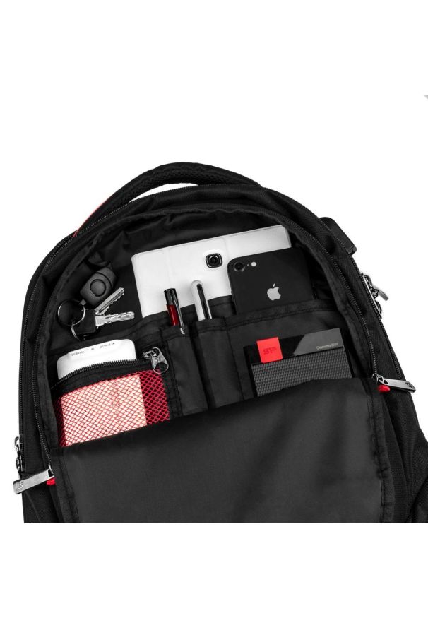 Sportowo-Szkolny Plecak - Czarny - Starter - Usztywniony i Pojemny. Kolor: czarny. Materiał: poliester. Styl: sportowy