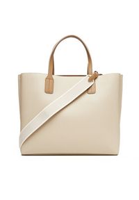 TOMMY HILFIGER - Tommy Hilfiger Torebka Th Distinct Satchel AW0AW17463 Beżowy. Kolor: beżowy. Materiał: skórzane #5