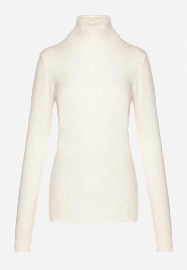 Born2be - Jasnobeżowy Golf Sweter z Wiskozą i Kaszmirem Zailaya. Okazja: na co dzień. Typ kołnierza: golf. Kolor: beżowy. Materiał: wiskoza, kaszmir. Styl: casual