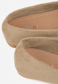 Renee - Zielone Balerinki z Imitacji Zamszu w Stylu Basic Saraphiele. Okazja: na randkę. Kolor: zielony. Materiał: zamsz #6