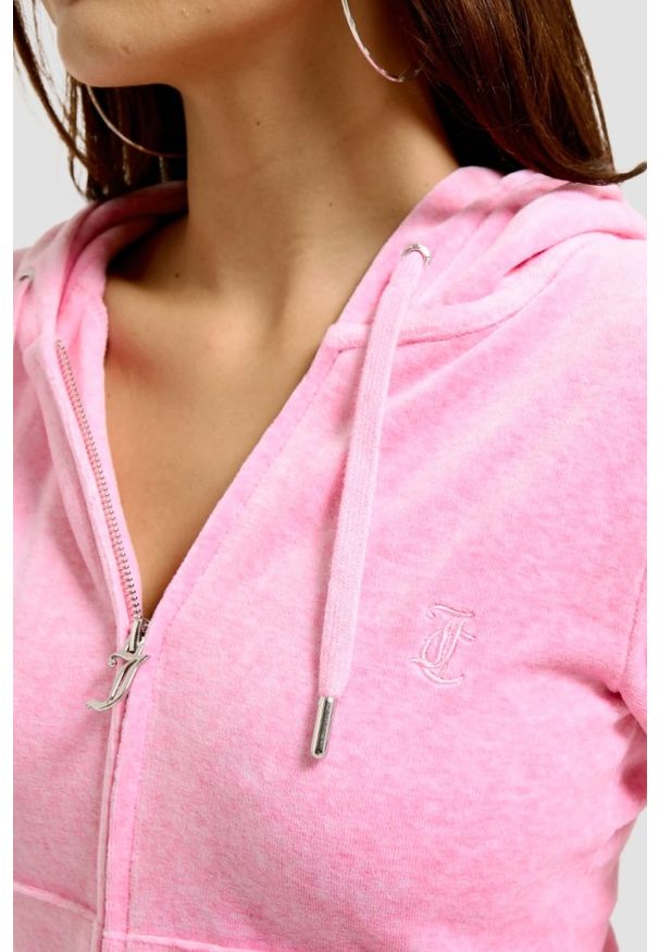 Juicy Couture - JUICY COUTURE Różowa bluza damska Robertson Hoodie, Rozmiar L. Kolor: różowy
