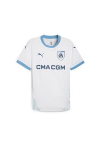 Puma - Męska autentyczna koszulka domowa Olympique Marsylia 24/25 PUMA. Kolor: niebieski, wielokolorowy, biały. Sport: piłka nożna