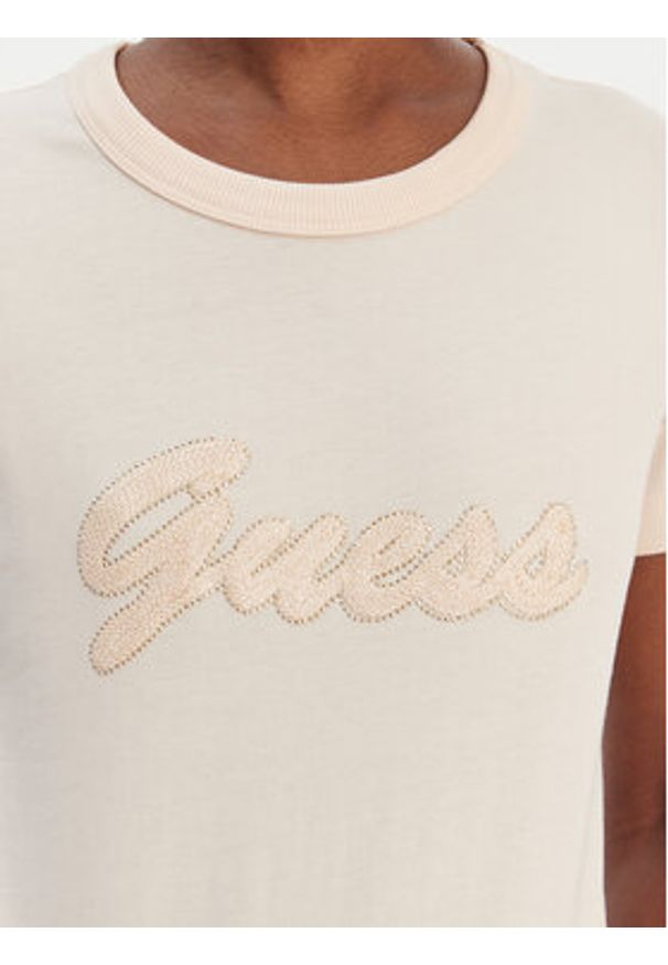 Guess T-Shirt W6GI08 K3023 Pomarańczowy Regular Fit. Kolor: pomarańczowy. Materiał: bawełna