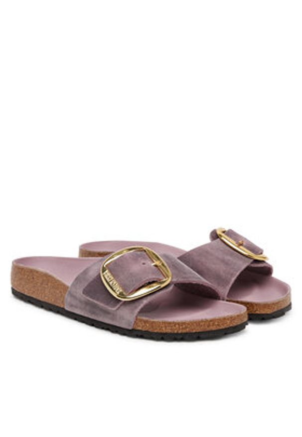 Birkenstock Klapki Madrid Big Buckle Hex 1029300 Różowy. Kolor: różowy. Materiał: skóra