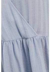Samsoe & Samsoe - Samsoe Samsoe Sukienka mini oversize. Kolor: niebieski. Materiał: tkanina, poliester. Długość rękawa: długi rękaw. Wzór: gładki. Typ sukienki: oversize. Długość: mini #3