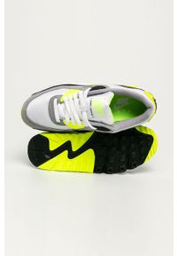 Nike - Buty Air Max 90. Nosek buta: okrągły. Zapięcie: sznurówki. Kolor: szary. Materiał: materiał, syntetyk, skóra ekologiczna, guma, zamsz. Szerokość cholewki: normalna. Obcas: na obcasie. Model: Nike Air Max 90, Nike Air Max. Wysokość obcasa: średni #4