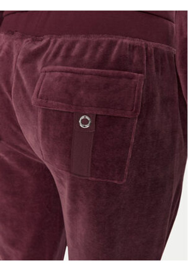 Juicy Couture Spodnie dresowe Caisa JCSEBJ008 Bordowy Slim Fit. Kolor: czerwony. Materiał: welur, bawełna